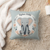 Coussin Pêche Whimsical & Gris Baby Elephant (Couverture)