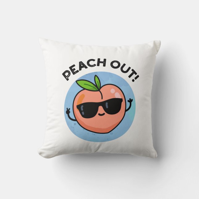 Coussin Pêcher Drôle Fruit Pun (Recto)
