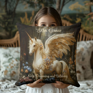 Coussin Pégase Classique Vintage Licorne Cheval Ailé