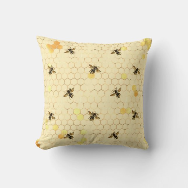 Coussin Peigne et abeilles (Recto)