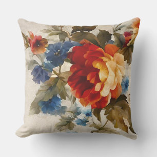 Coussin Peint Е légant & Délicat Fleurs d'été colorées