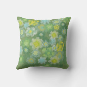 Coussin Peinture à l'aquarelle abstraite florale salée