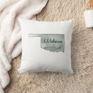Coussin Peinture à l'aquarelle de l'Oklahoma