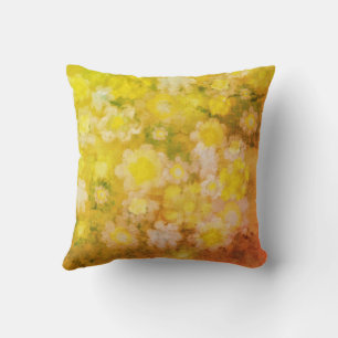 Coussin Peinture à l'aquarelle salée abstraite florale rét