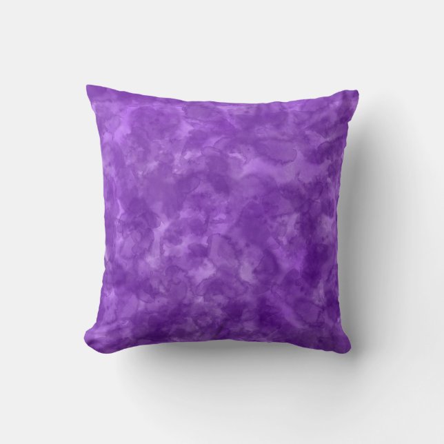Coussin Peinture à l'aquarelle violette (Recto)