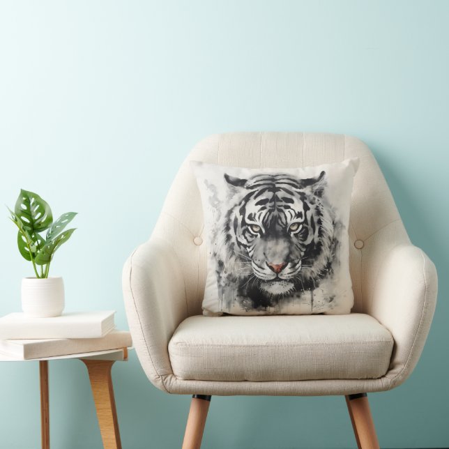 Coussin Peinture à l'encre de tigre (Chaise)