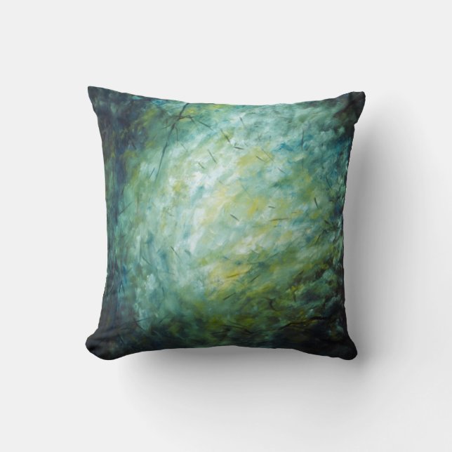 Coussin - peinture à l'huile "branches" - (Recto)