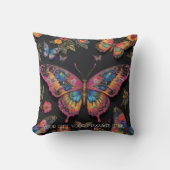 Coussin Peinture à l'huile de néon de papillon bohémien (Recto)