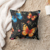 Coussin Peinture à l'huile de néon de papillon bohémien (Couverture)