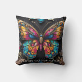 Coussin Peinture à l'huile de néon de papillon bohémien (Recto)