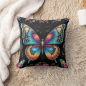 Coussin Peinture à l'huile de néon de papillon bohémien (Couverture)