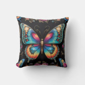 Coussin Peinture à l'huile de néon de papillon bohémien (Recto)