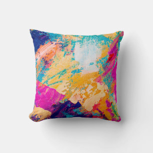 Coussin Peinture à l'huile dessinée à la main. arrière - p