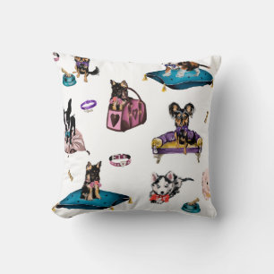Coussin Peinture à l'huile dessinée à la main joli dessin