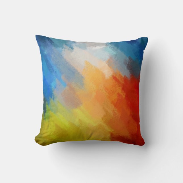Coussin Peinture Abstraite | Art Abstrait rétro (Recto)