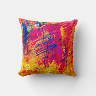 Coussin Peinture Abstraite brillante colorée