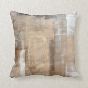 Coussin Peinture Abstraite Brown et beige abstraite, doule