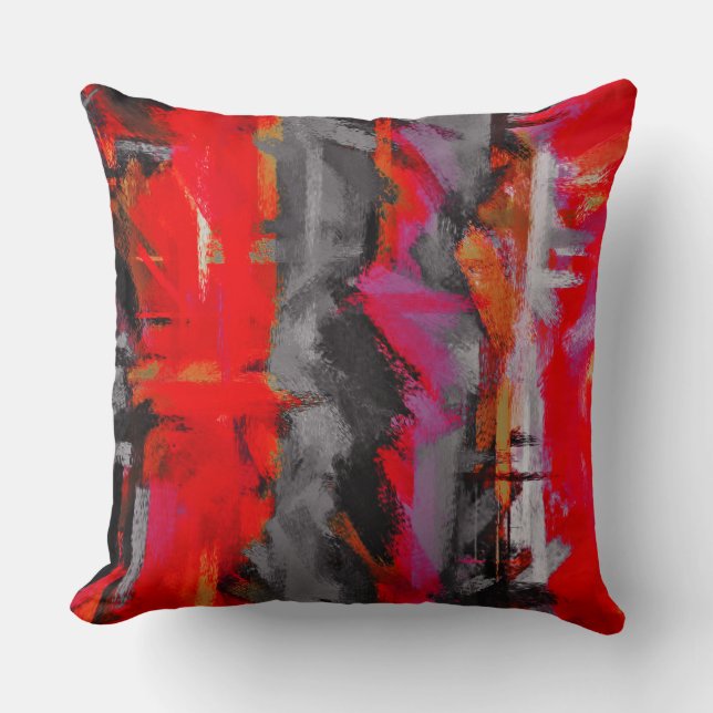 Coussin Peinture Abstraite Couleurs dynamiques #22 (Recto)
