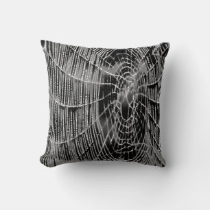 Coussin Peinture Abstraite D'Une Cobweb Blanc Gris Sur Noi