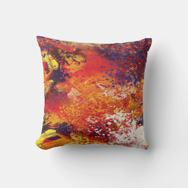 Coussin Peinture abstraite éclaboussée (Recto)