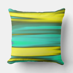 Coussin Peinture Abstraite jaune turquoise