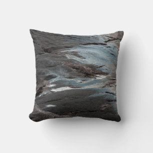 Coussin Peinture abstraite noire et grise