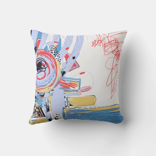 Coussin Peinture Abstraite Numérique Originale, Contempora (Verso)