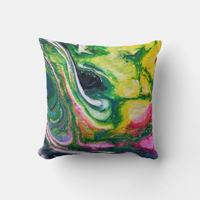 Coussin Peinture Abstraite signée Kook Art Throw Pillow (Recto)