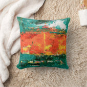 Coussin Peinture Abstraite verte et orange (Couverture)