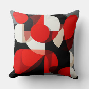 Coussin Peinture Abstraite Vibrante avec Formes Géométriqu