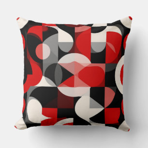 Coussin Peinture Abstraite Vibrante avec Formes Géométriqu