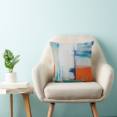 Coussin Peinture acrylique Abstraite bleu clair (Chaise)