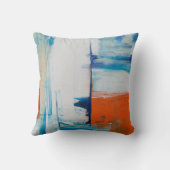 Coussin Peinture acrylique Abstraite bleu clair (Verso)