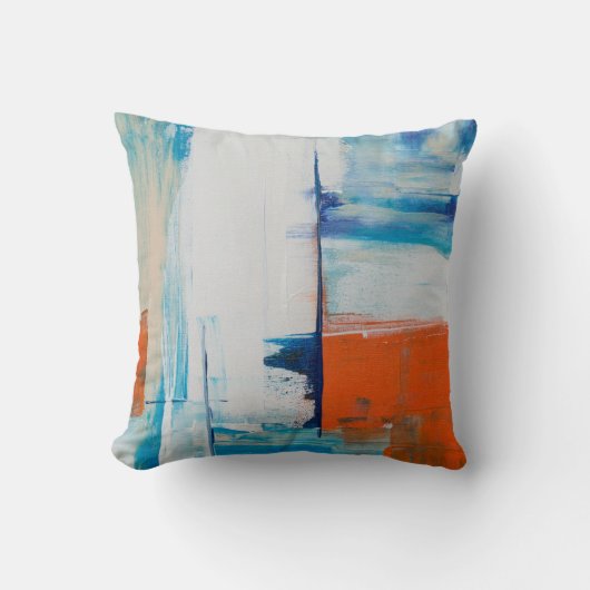 Coussin Peinture acrylique Abstraite bleu clair (Recto)