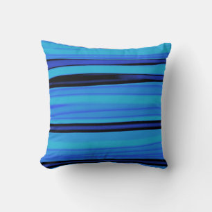 Coussin Peinture acrylique Abstraite rayée bleue