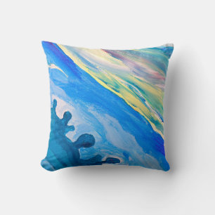 Coussin Peinture acrylique colorée, arrière - plan texturé