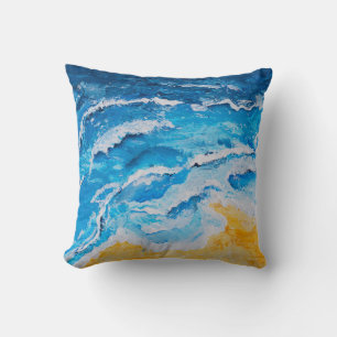 Coussin Peinture acrylique sur la mer et la plage sur le s