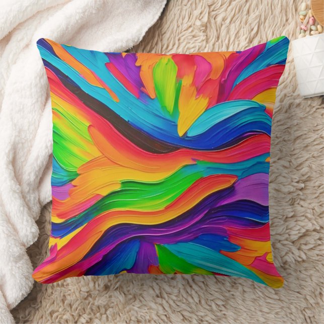 Coussin Peinture arc-en-ciel (Couverture)