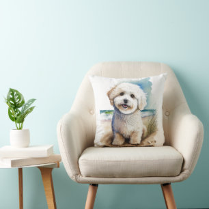Coussin Peinture artistique de chien Bichon Frise