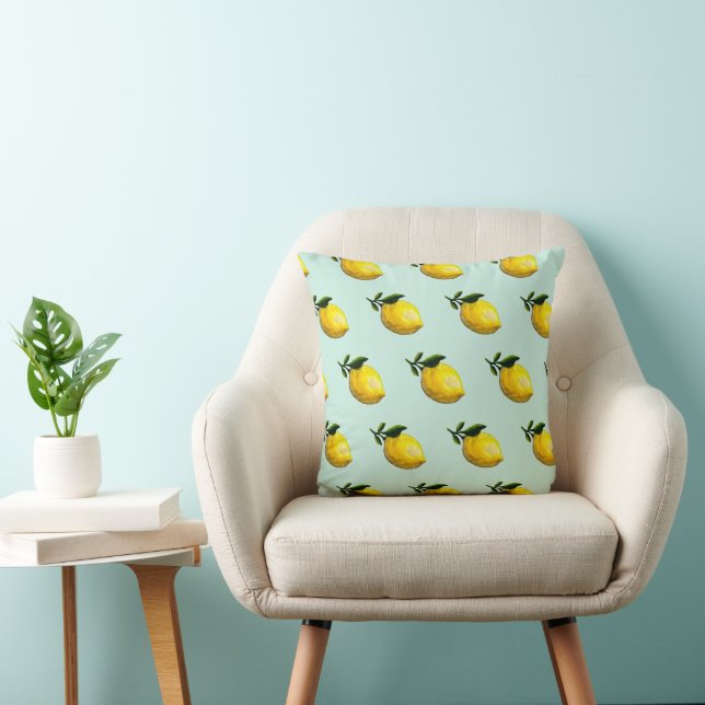 Coussin Peinture au citron aquarelle (Chaise)