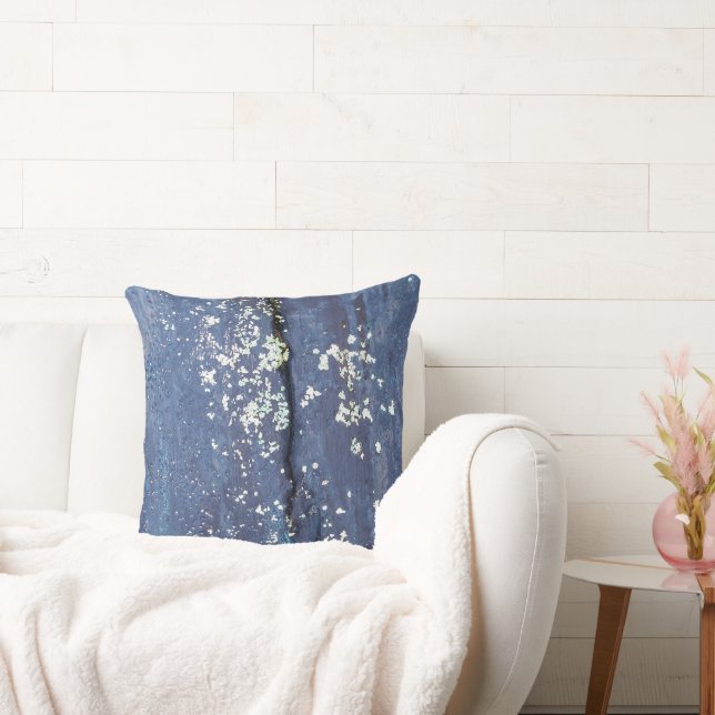 Coussin Peinture bleue altérée abstraite  (Canapé)