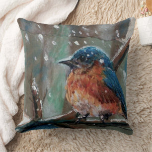 Coussin Peinture Bleue Cute