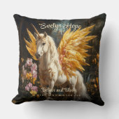 Coussin Peinture Classique Pegasus Blanc Avec Ailes Dorées (Recto)