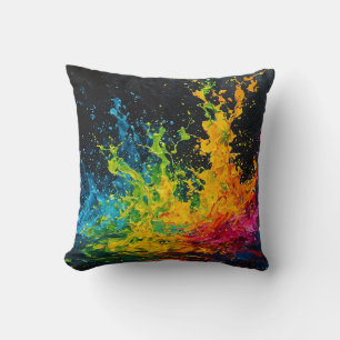 Coussin Peinture Colorée Éclaboussure