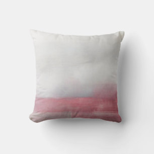 Coussin Peinture d'art Abstrait rose et gris. Art moderne