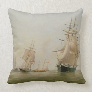 Coussin Peinture de bateau (huile sur la toile)