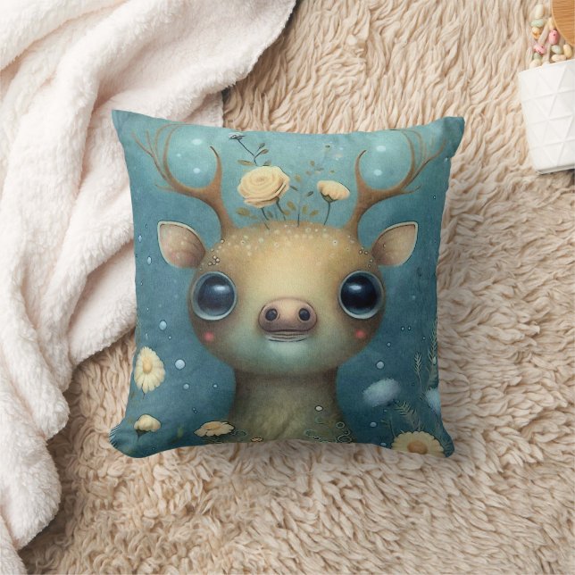 Coussin Peinture de bébé cerf mignon (Couverture)