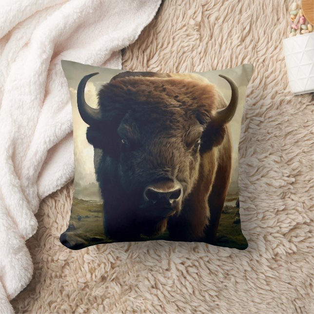 Coussin Peinture de bison (Couverture)