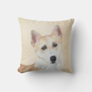 Coussin Peinture de chien de Canaan - jolie art original d