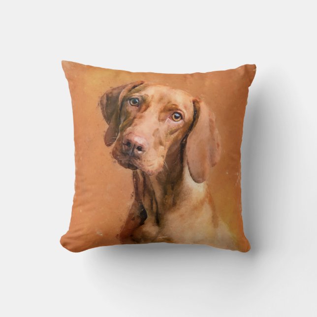 Coussin Peinture de Chien de Vizsla en Hongrie (Recto)